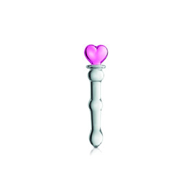 Gode en verre bicolor avec boules et coeur  n°21 Glossy 